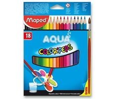 Maped Kredki trójkątne Aqua Color&#39;Peps 18 szt. + pędzelek