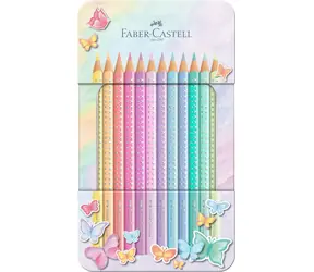 Kredki Faber-Castell Sparkle w blaszanym pudełku - 12 kolorów