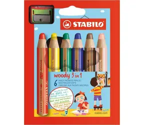Zestaw 6 kredek STABILO® 3 w 1 z temperówką