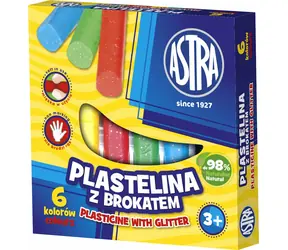 ASTRA Plastelina z brokatem 6 kolorów