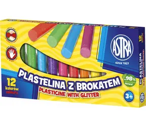 ASTRA Plastelina z brokatem 12 kolorów