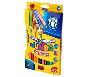 Kredki ASTRA Rainbow Jumbo 12 szt. z temperówką