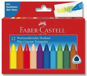 Pisaki woskowe Faber-Castell Trójkątne 12 szt