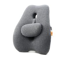 Powerton Podparcie lędźwiowe szare / ergonomiczne / pianka z pamięcią kształtu