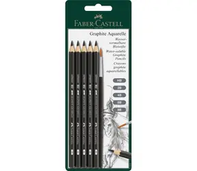Faber-Castell Graphite Aquarelle Ołówek grafitowy - blister 5 szt. i pędzelek