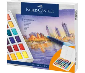 Farby akwarelowe Faber-Castell - paleta plastikowa 48 szt.