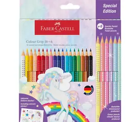Faber-Castell Colour Grip Unicorn - Kredki - pudełko papierowe 18+6 szt.