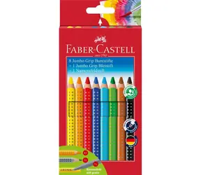 Faber-Castell Jumbo Grip - Kredki - pudełko papierowe 8+1+1 szt.