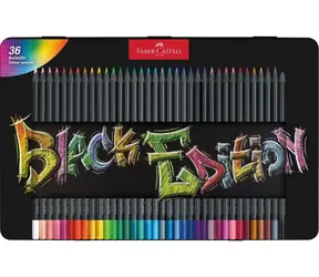 Faber-Castell Black Edition - Kredki - pudełko blaszane 36 szt.