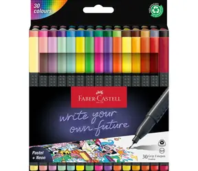 Marker Faber-Castell Grip Finepen - 0,4 mm plastikowa obudowa 30 szt.