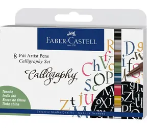 Faber-Castell Pitt Artist Pen Kaligrafia Marker - zestaw 8 sztuk
