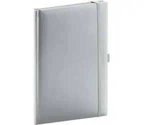 NOTIQUE Notes Balacron, srebro, linia, 15 x 21 cm