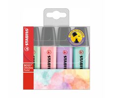 STABILO® BOSS ORIGINAL Pastel - zestaw 4 szt. - zielony, różowy, fioletowy, turkusowy