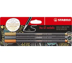Długopis STABILO® 68 metaliczny - zestaw 3 elementów - złoty, srebrny, miedziany