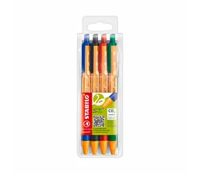 STABILO® pointball - zestaw 4 szt. - niebieski, czarny, czerwony, zielony