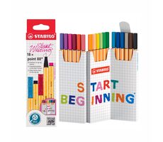 STABILO® point 88 - zestaw 18-elementowy Zick-Zack na biurko - 18 różnych kolorów