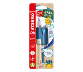 STABILO® EASYbirdy Timber niebieski - w komplecie. wkłady z niebieskim tuszem zmazywalnym