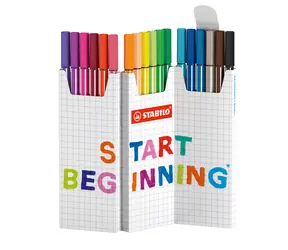 STABILO® Pen 68 - 18-częściowy zestaw biurkowy Zick-Zack - 18 różnych kolorów