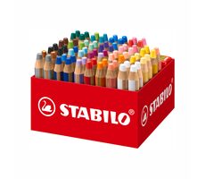 STABILO® Woody 3 w 1 - pudełko 76 szt. z 4 temperówkami - 24 różne kolory