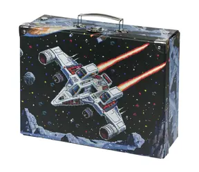 BAAGL Walizka szkolna składana Pixel Space z okuciami / 32,5 x 10,5 x 26 cm