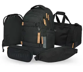 BAAGL SET 5 - Zestaw szkolny Skate max Darkness: plecak / piórnik / torba / torba sportowa / nerka