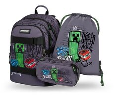 Zestaw BAAGL SET 3 - Zestaw szkolny Skate Minecraft TNT: Plecak / Etui / Torba