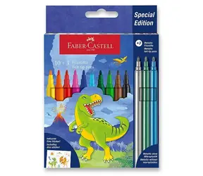 Zestaw markerów Faber-Castell Dino z naklejkami / 13 szt.