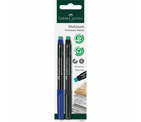 Faber-Castell Marker permanentny / 2 szt. / czarno-niebieski