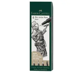 Zestaw markerów Faber-Castell / 4 szt. / czarny