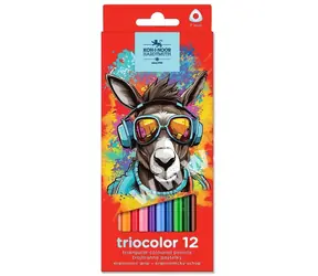 Kredki trójkątne KOH-I-NOOR Triocolor 12 szt. Osioł