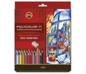 Kredki artystyczne sześciokątne KOH-I-NOOR Polycolor 3836 - 48 szt.