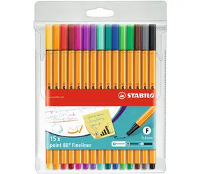 STABILO® point 88 - Cienkopisy - zestaw 15 szt. - 15 różnych kolorów