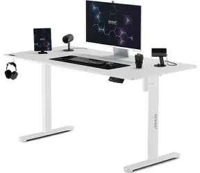 Biurko SENSE7 Nojo, białe, z elektryczną regulacją wysokości, 140 x 70 cm, nośność 80 kg