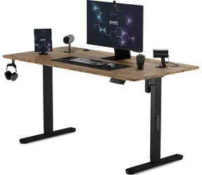 SENSE7 Nojo Biurko robocze czarny dąb / elektrycznie regulowana wysokość / 140 x 70 cm / nośność 80 kg