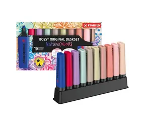 STABILO® BOSS ORIGINAL NatureCOLORS Wildflower - zestaw na biurko 10 elementów - 10 naturalnych kolorów
