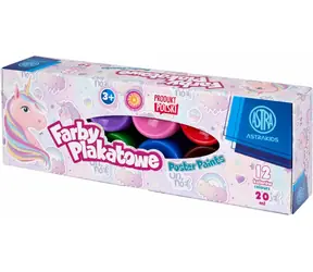 Farby temperowe ASTRA 12x20ml Jednorożec / od 3 lat