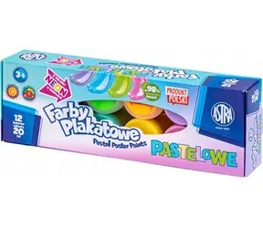 Farby temperowe ASTRA 12x20ml pastelowe (neonowe) / od 3 lat