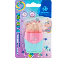 Temperówka ASTRA z gumką 2w1 pastelowa (mix)