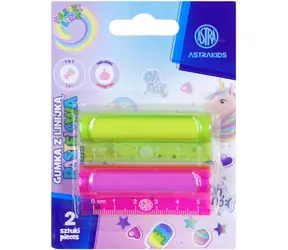 Linijka ASTRA z gumką 2 w 1 5 cm pastelowa