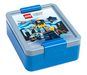 Pudełko na przekąski LEGO® City - niebieskie / 650 × 202 × 136 mm / od 3 lat