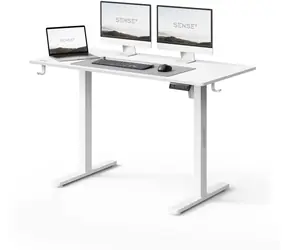Rozpakowany - Biurko SENSE7 NOJO LIGHT białe / wysokość regulowana elektrycznie / 120 x 60 cm / nośność 70 kg / rozpakowane