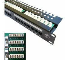 Łatka OEM str. 24p c5e,1U, LSA Krone, panel wiążący, czarny