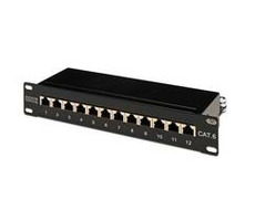 Patch panel Digitus , CAT6, 10", 12xSTP RJ45, czarny