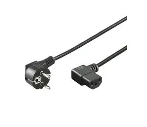 PremiumCord Kabel sieciowy 230 V do komputera o długości 5 m, złącze IEC pod kątem do 90°