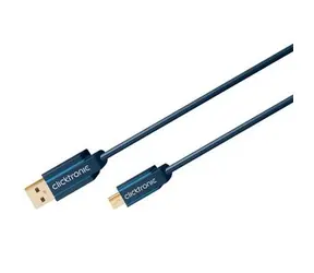 Kabel ClickTronic HQ OFC USB2.0, AB mini, 5-pin, złocony, 1m