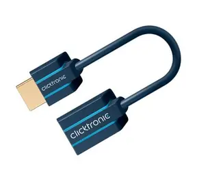 ClickTronic HQ OFC Przedłużacz HDMI High Speed z Ethernetem, pozłacana końcówka, 3D, 10cm