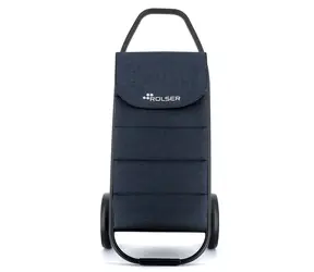 Rolser Com Tweed Polar 8 Czarna Torba tubowa na kółkach, niebieska