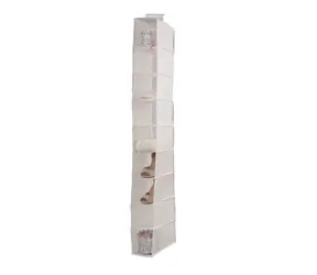 Compactor Mleczny 15 x 30 x 128 cm - 9 przegródek / Wiszący organizer na buty 