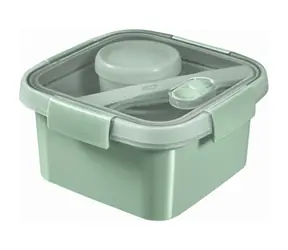 Curver SMART TO GO ECO 1,1l Puszka ze sztućcami, miską i tacą w kolorze zielonym