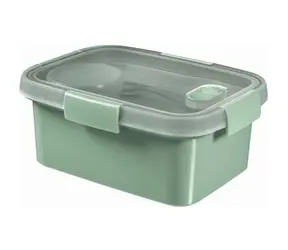 Curver SMART TO GO ECO 1,2l Puszka ze sztućcami, miską i tacą w kolorze zielonym